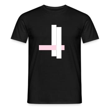 Tours blanches avec ruban rose - T-shirt homme - noir - Devant - AI Model Male 178 light (178cm)