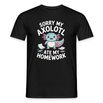 Niedlicher Axolotl-Hausaufgaben-Fehler - Männer T-Shirt - Schwarz - Vorne - AI Model Male 178 light (178cm)
