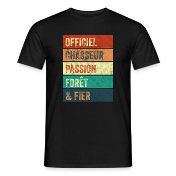Chasseur Passion Forêt - T-shirt homme - noir - Devant - AI Model Male 178 light (178cm)