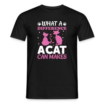Quelle différence un chat peut faire - T-shirt homme - noir - Devant - AI Model Male 178 light (178cm)