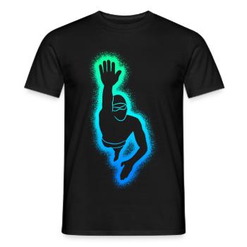 Schwimmen Schwimm Herren Schwimmer Jungen - Männer T-Shirt - Schwarz - Vorne - AI Model Male 178 light (178cm)