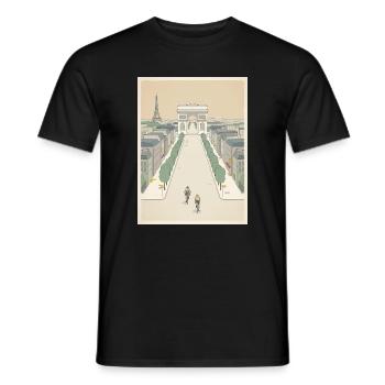 Pariser Ziel — Radfahrer-Erinnerung - Männer T-Shirt - Schwarz - Vorne - AI Model Male 178 light (178cm)