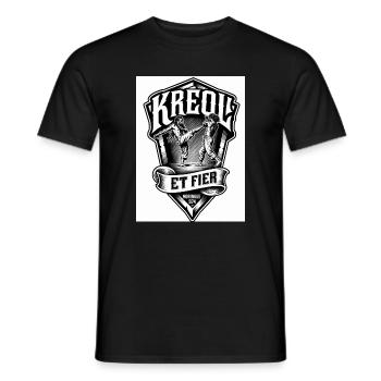 Kreol et Fier: Fierté et Combat 974 - T-shirt homme - noir - Devant - AI Model Male 178 light (178cm)