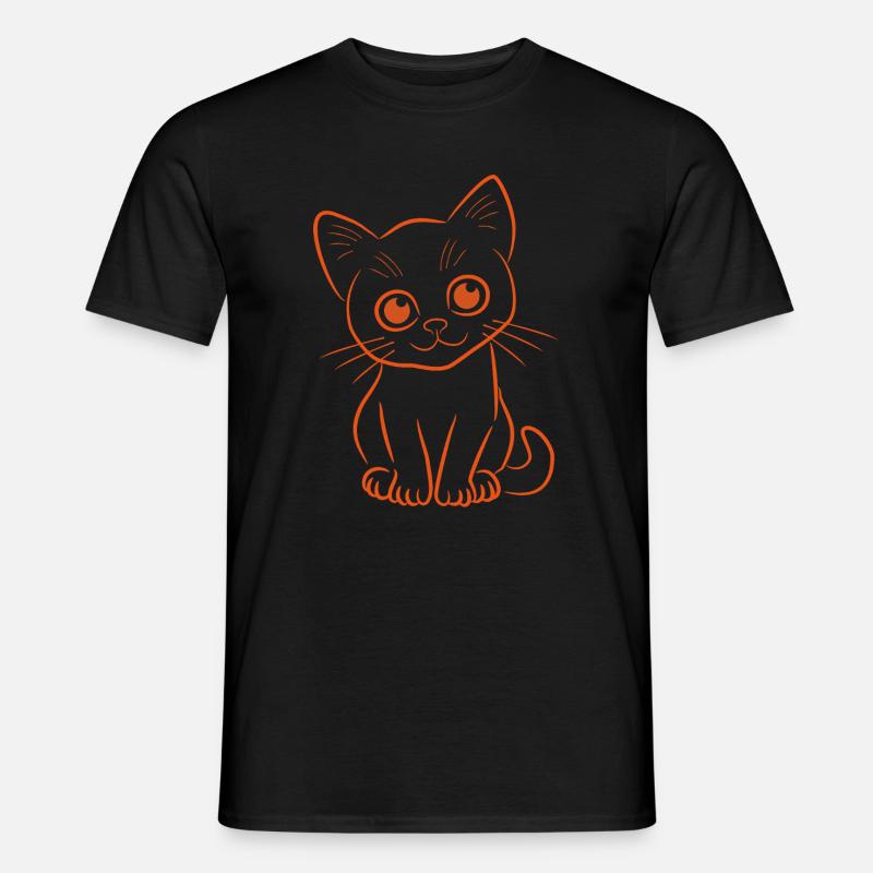 Kätzchen in Orange - Männer T-Shirt - Schwarz