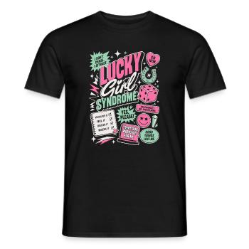 Conception de motivation du syndrome de la fille chanceuse - T-shirt homme - noir - Devant - AI Model Male 178 light (178cm)