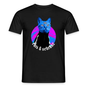Cats and Schranz – Schranz Musik Hard Techno Outfi - Männer T-Shirt - Schwarz - Vorne - AI Model Male 178 light (178cm)