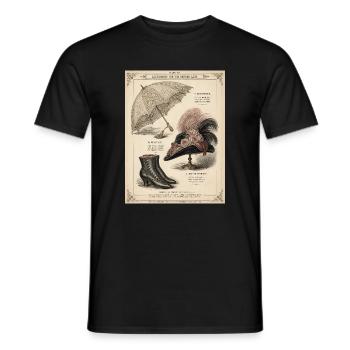 Victorian Parasol and Vintage Accessories - Men's T-Shirt - black - Front - AI Model Male 178 light (178cm)