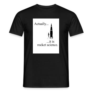 Actually, it is rocket science - Men's T-Shirt - black - Front - AI Model Male 178 light (178cm)