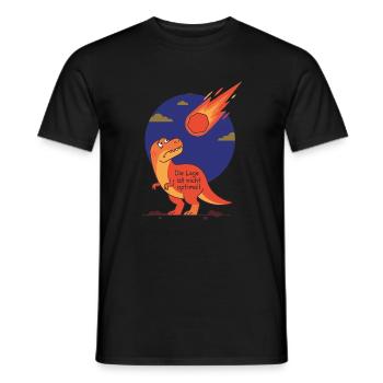 Die Lage ist nicht optimal - Dinosaurier Meteorit - Männer T-Shirt - Schwarz - Vorne - AI Model Male 178 light (178cm)