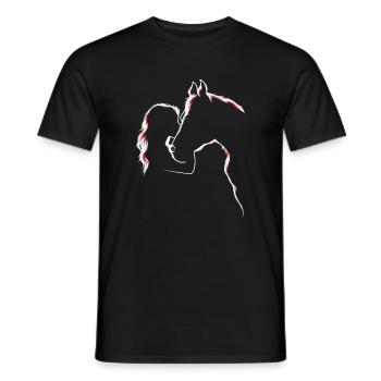 Pferd Mädchen Liebe Reiterin - Männer T-Shirt - Schwarz - Vorne - AI Model Male 178 light (178cm)
