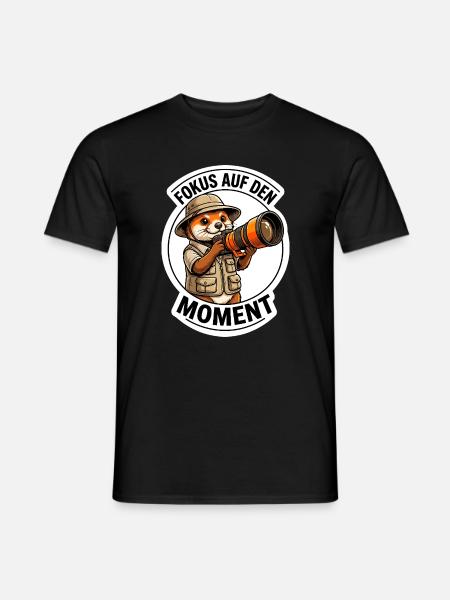 Wildlife Foto-Safari T-Shirt Fokus Moment - Männer T-Shirt - Schwarz