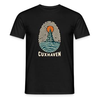 Cuxhaven Küstenfingerabdruck - Männer T-Shirt - Schwarz - Vorne - AI Model Male 178 light (178cm)
