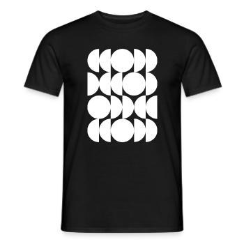 Kreisförmiges Gitter-Echomuster - Männer T-Shirt - Schwarz - Vorne - AI Model Male 178 light (178cm)