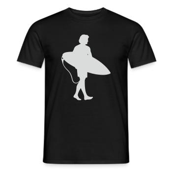 Surfer Silhouette am Surfbrett - Männer T-Shirt - Schwarz - Vorne - AI Model Male 178 light (178cm)