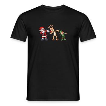 Weihnachtsmann Rentier Elf Dabbing Dab Weihnachten - Männer T-Shirt - Schwarz - Vorne - AI Model Male 178 light (178cm)