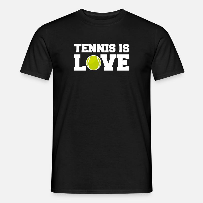 Tennis Schläger - Männer T-Shirt - Schwarz