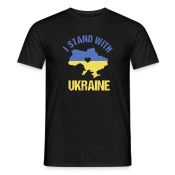 Support Ukraine with I STAND WITH UKRAINE - Men's T-Shirt - black - Front - AI Model Male 178 light (178cm)