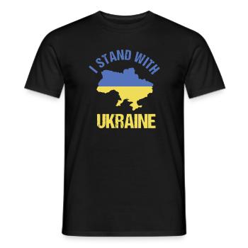 Support Ukraine with I STAND WITH UKRAINE - Men's T-Shirt - black - Front - AI Model Male 178 light (178cm)