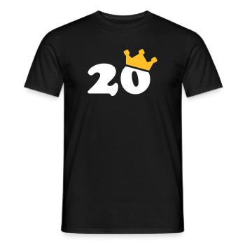 20 Krone 20. Geburtstag 20 Jahre - Männer T-Shirt - Schwarz - Vorne - AI Model Male 178 light (178cm)