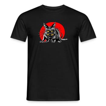 Red Moon Cat - Men's T-Shirt - black - Front - AI Model Male 178 light (178cm)