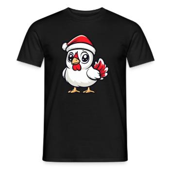 Hahn Weihnachten - Männer T-Shirt - Schwarz - Vorne - AI Model Male 178 light (178cm)