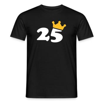 25 couronne 25 anniversaire 25 ans - T-shirt homme - noir - Devant - AI Model Male 178 light (178cm)