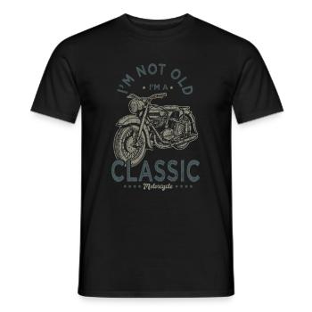 nicht alt Ich bin klassisches T-Shirt Motorrad - Männer T-Shirt - Schwarz - Vorne - AI Model Male 178 light (178cm)