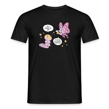 Développement de papillons et de chenilles mignons - T-shirt homme - noir - Devant - AI Model Male 178 light (178cm)