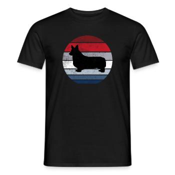 Corgi Rasse Hund Königin Retro Tier Witzig - Männer T-Shirt - Schwarz - Vorne - AI Model Male 178 light (178cm)