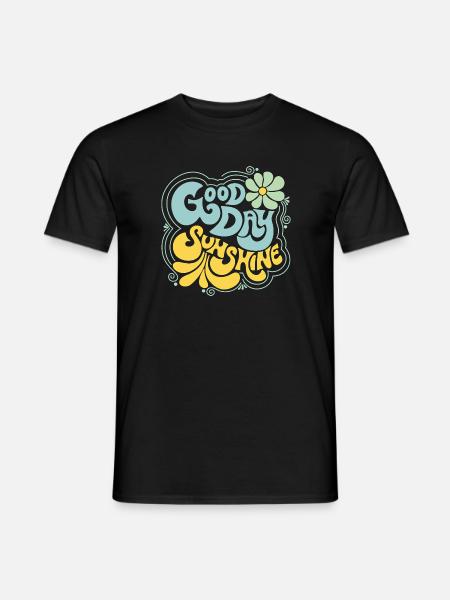 Good day and flower - Men's T-Shirt - black