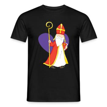 Saint avec le coeur - T-shirt homme - noir - Devant - AI Model Male 178 light (178cm)