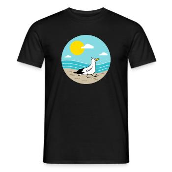 Mouette à la mer - T-shirt homme - noir - Devant - AI Model Male 178 light (178cm)