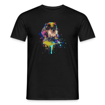 Rauhaardackel Dackel Dachshund Teckel Illustration - Männer T-Shirt - Schwarz - Vorne - AI Model Male 178 light (178cm)
