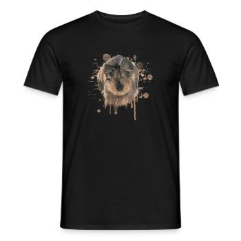 Rauhaardackel Dackel Dachshund Teckel Illustration - Männer T-Shirt - Schwarz - Vorne - AI Model Male 178 light (178cm)
