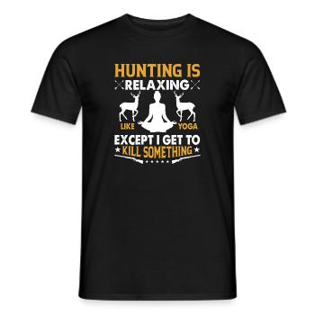 La chasse est relaxante comme - T-shirt homme - noir - Devant - AI Model Male 178 light (178cm)
