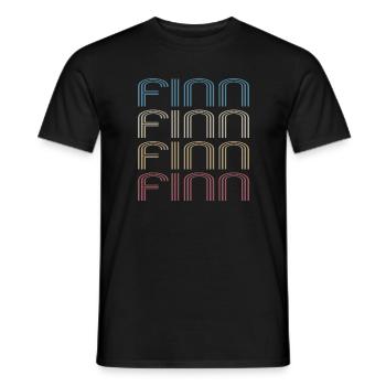 Finn Nom I Retro Prénom Cool - T-shirt homme - noir - Devant - AI Model Male 178 light (178cm)