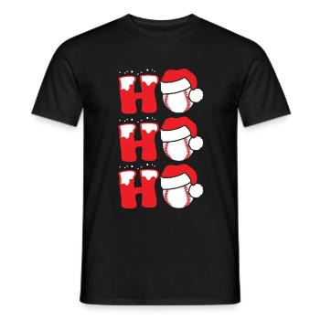Baseball Christmas Santa - Men's T-Shirt - black - Front - AI Model Male 178 light (178cm)