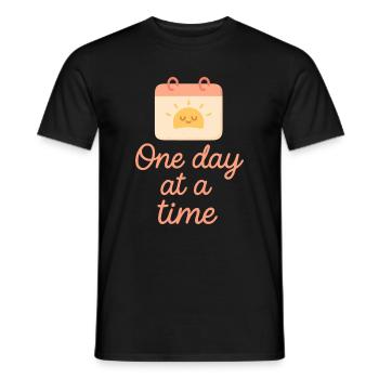 Einen Tag nach dem anderen Kalender & Motivation - Männer T-Shirt - Schwarz - Vorne - AI Model Male 178 light (178cm)