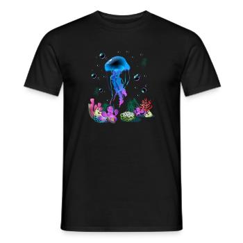 Vacances mer été animaux marins - T-shirt homme - noir - Devant - AI Model Male 178 light (178cm)