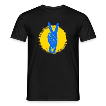 Ukraine yellow blue Support Victory - Men's T-Shirt - black - Front - AI Model Male 178 light (178cm)