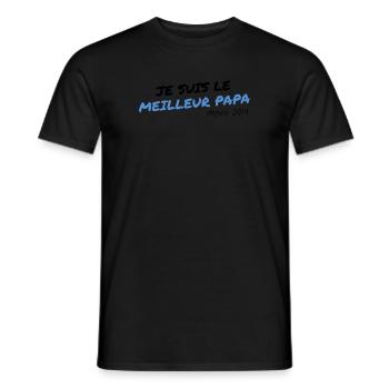 je suis le meilleur papa depuis 2019 - T-shirt homme - noir - Devant - AI Model Male 178 light (178cm)