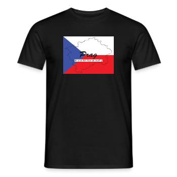 Prag - Hauptstadt mit GPS & Flagge - Männer T-Shirt - Schwarz - Vorne - AI Model Male 178 light (178cm)