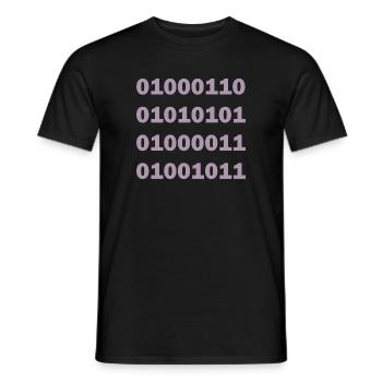 Binary Code Fuck - Men's T-Shirt - black - Front - AI Model Male 178 light (178cm)