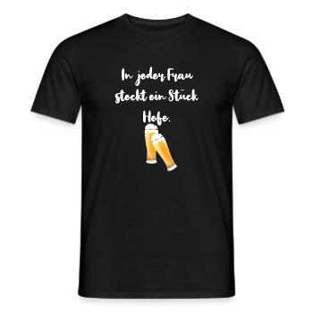bier trinken hefe weizen genießen spruch geschenk - Männer T-Shirt - Schwarz - Vorne - AI Model Male 178 light (178cm)