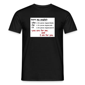 my english - Männer T-Shirt - Schwarz - Vorne - AI Model Male 178 light (178cm)