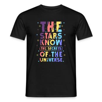 stars spaceship galaxy - Men's T-Shirt - black - Front - AI Model Male 178 light (178cm)