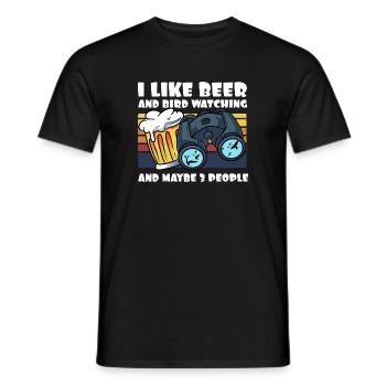 Vogelbeobachtung Ich Liebe Bier Fernglas - Männer T-Shirt - Schwarz - Vorne - AI Model Male 178 light (178cm)