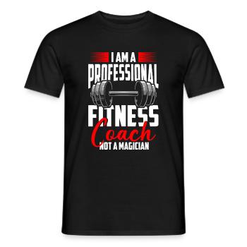 Fitness Trainer Muscle Building Pumps Bodybuilders - Men's T-Shirt - black - Front - AI Model Male 178 light (178cm)