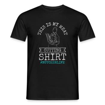 Bœuf boucher - T-shirt homme - noir - Devant - AI Model Male 178 light (178cm)