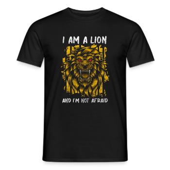 Force de la tête de lion Danger majestueux - T-shirt homme - noir - Devant - AI Model Male 178 light (178cm)